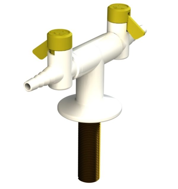 Two Way 180° Bench Mounted Drop Lever Gas Tap With Non Return Valve