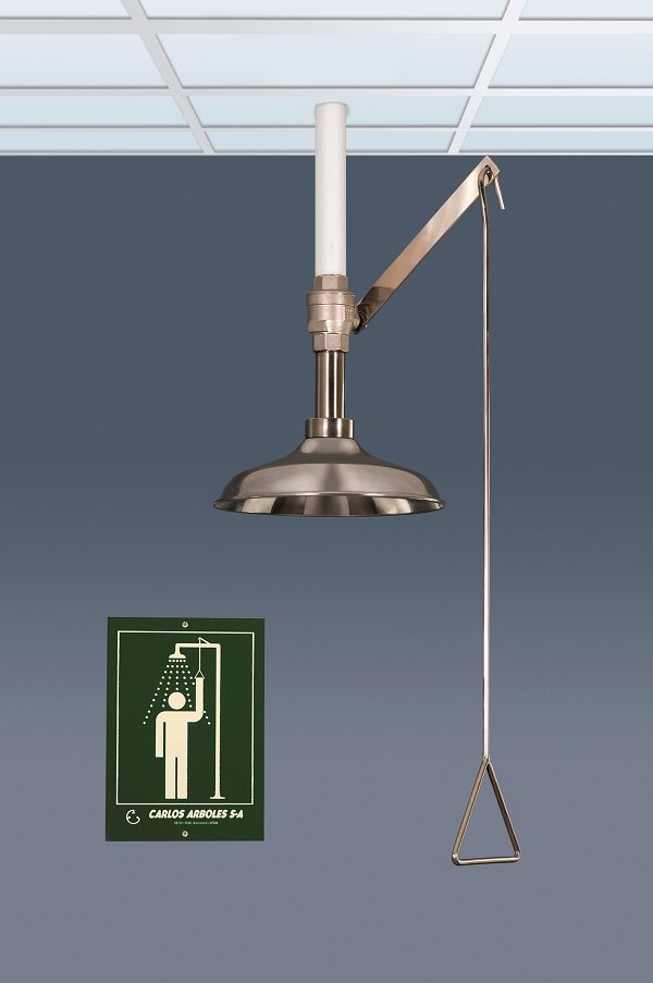 STAINLESS STEEL CEILING MOUNTED EMERGENCY SHOWER