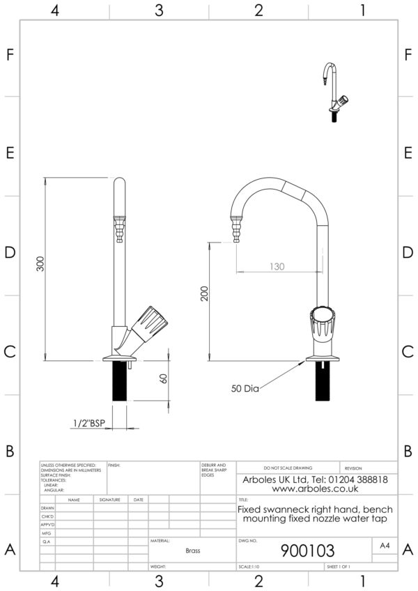 Arboles UK - 900103 - Laboratory Water Tap