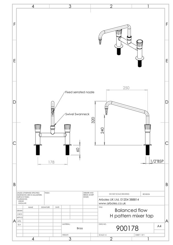 Arboles UK - 900178 - Laboratory Mixer Tap