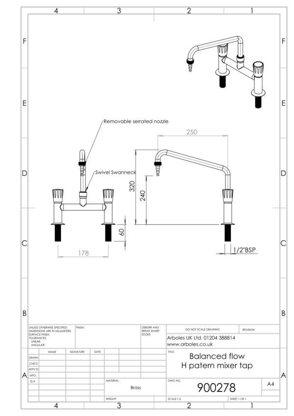 Arboles UK - 900278 - Laboratory Mixer Tap