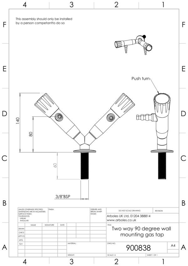 Arboles UK - 900838 - Laboratory Gas Tap