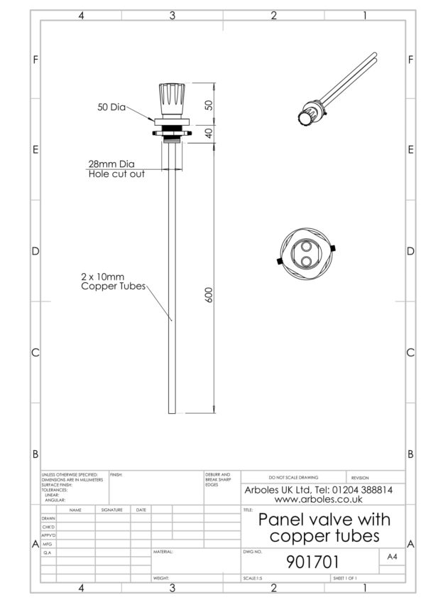 Arboles UK - 901701 - Fume Cupboard Valve