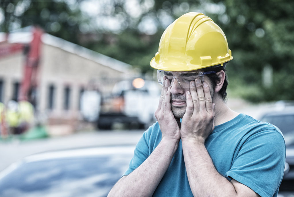 tired construction worker