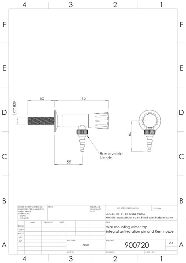 Arboles UK - 900720 - Wall Mounted Water Tap