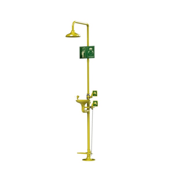 Floor Standing Emergency Drench Shower & Eyewash With Frost Proof Valve