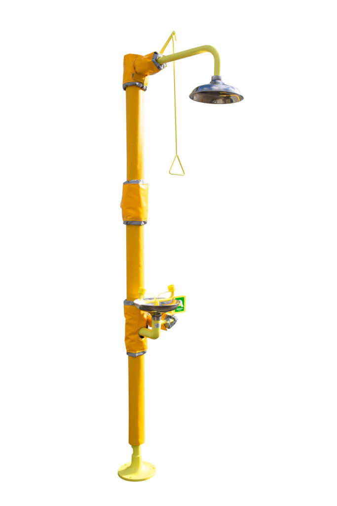 Outdoor Floor Standing Safety Shower with Eyewash Arboles UK