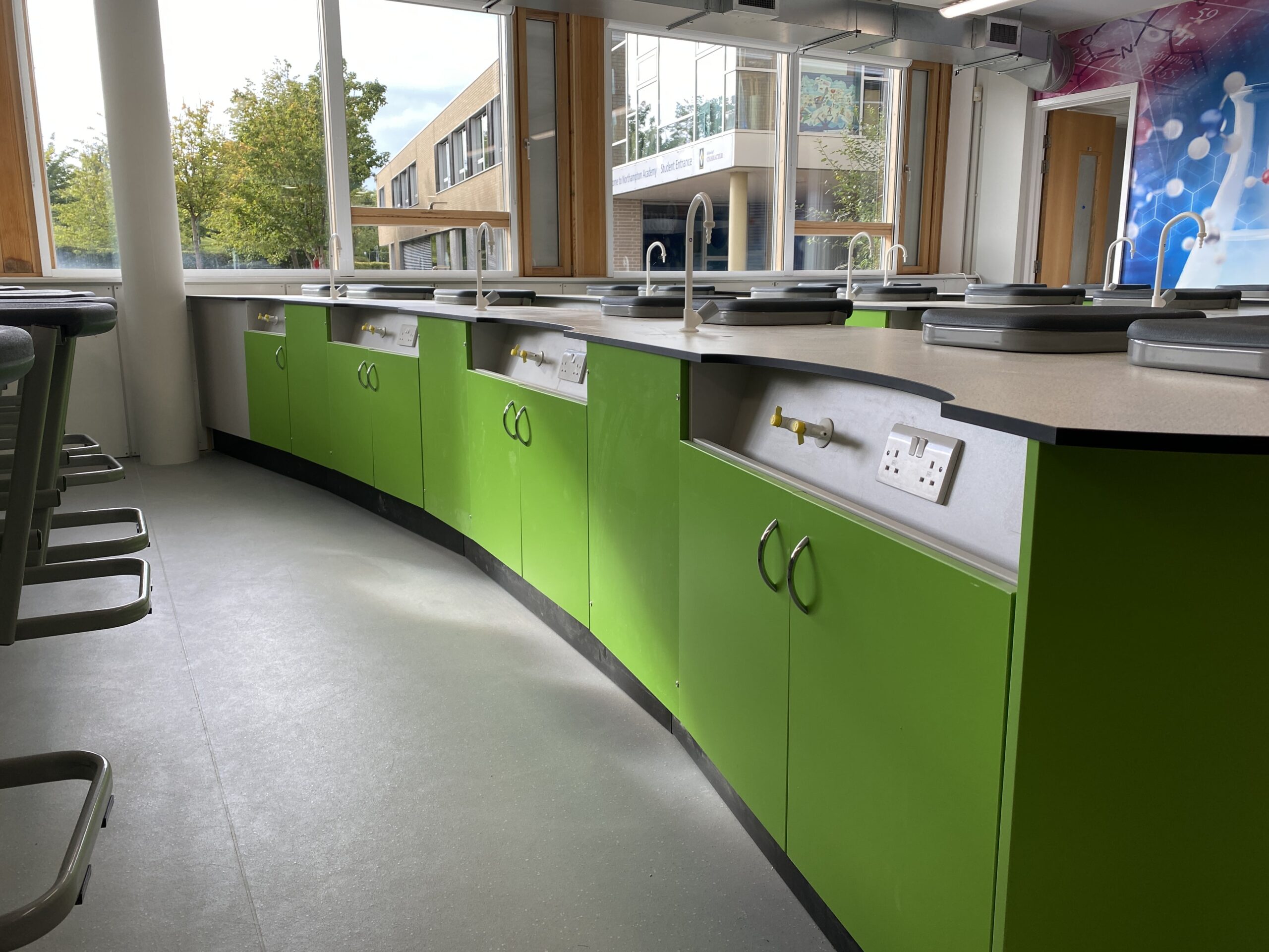 A school laboratory featuring science taps from Arboles UK