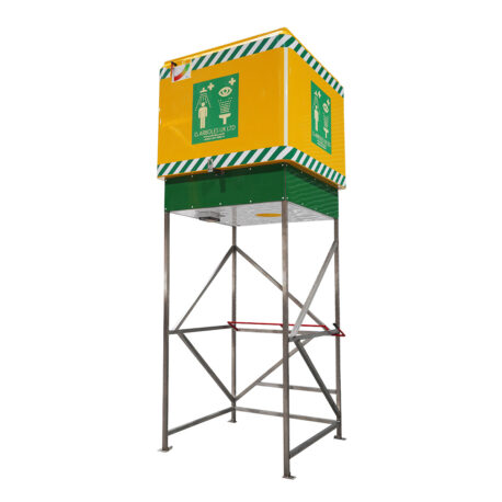 Tank fed emergency shower with a 1500L tank