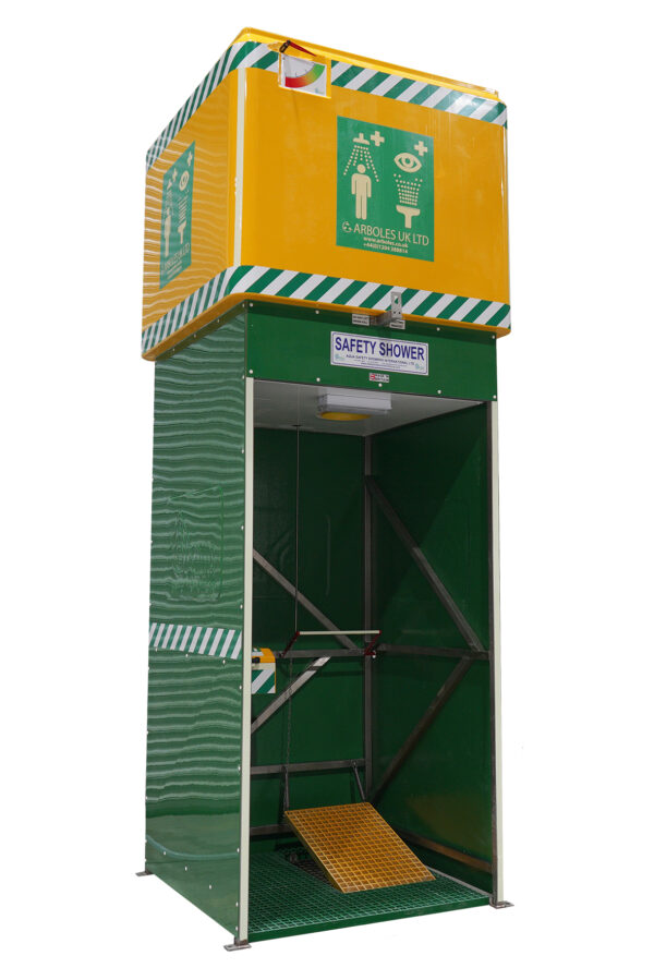1500L Tank Fed Emergency Shower with Eyewash. Side Panelling & Platform - Image 2
