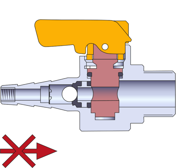 Laboratory gas tap with none return valve