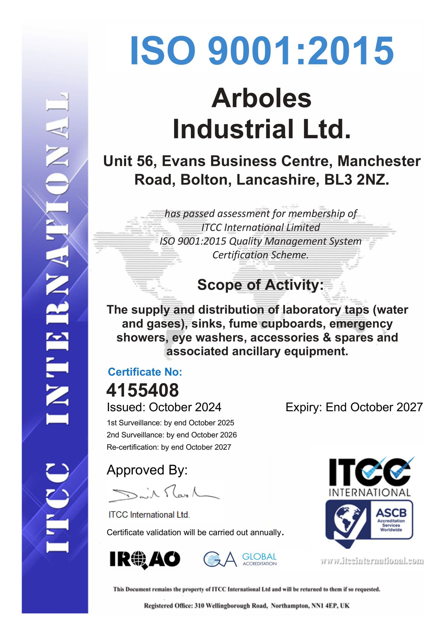 ISO 90001 Compliance Certificate